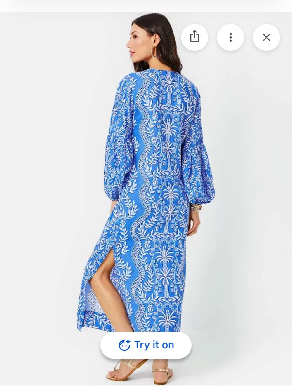 Lilly Pulitzer Abaco Blue loralie Long-Sleeve Maxi Dress - Picture 3 of 6